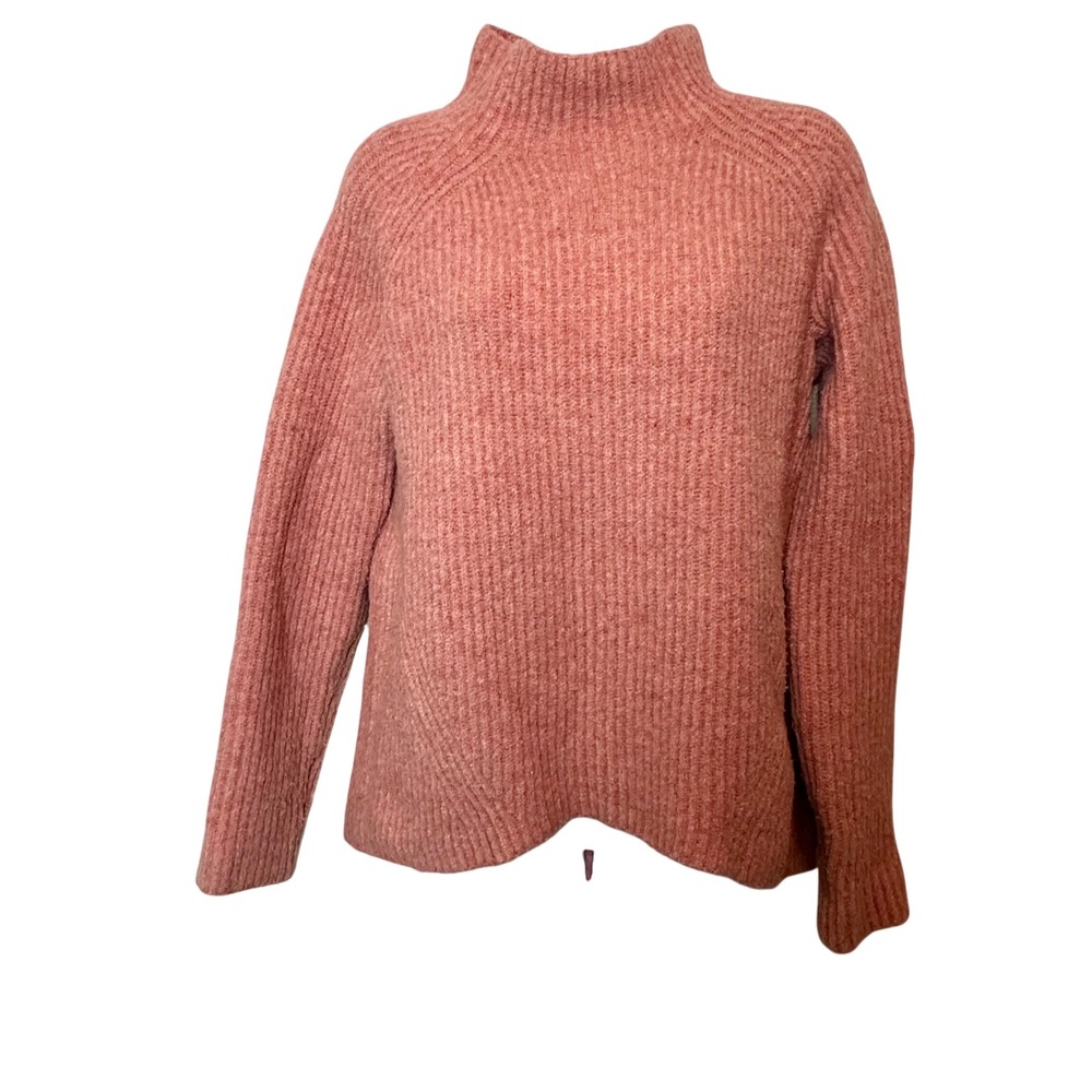 Madewell Pink Mock Neck Ribbed‎ Knit Sweater Size Small